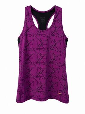 Nike Dri-FIT Women’s Tank Top Size S Purple Geometric Racerback Athletic Workout